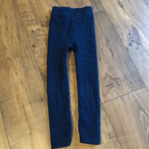 3T fuzzy lined knit pants/ Navy